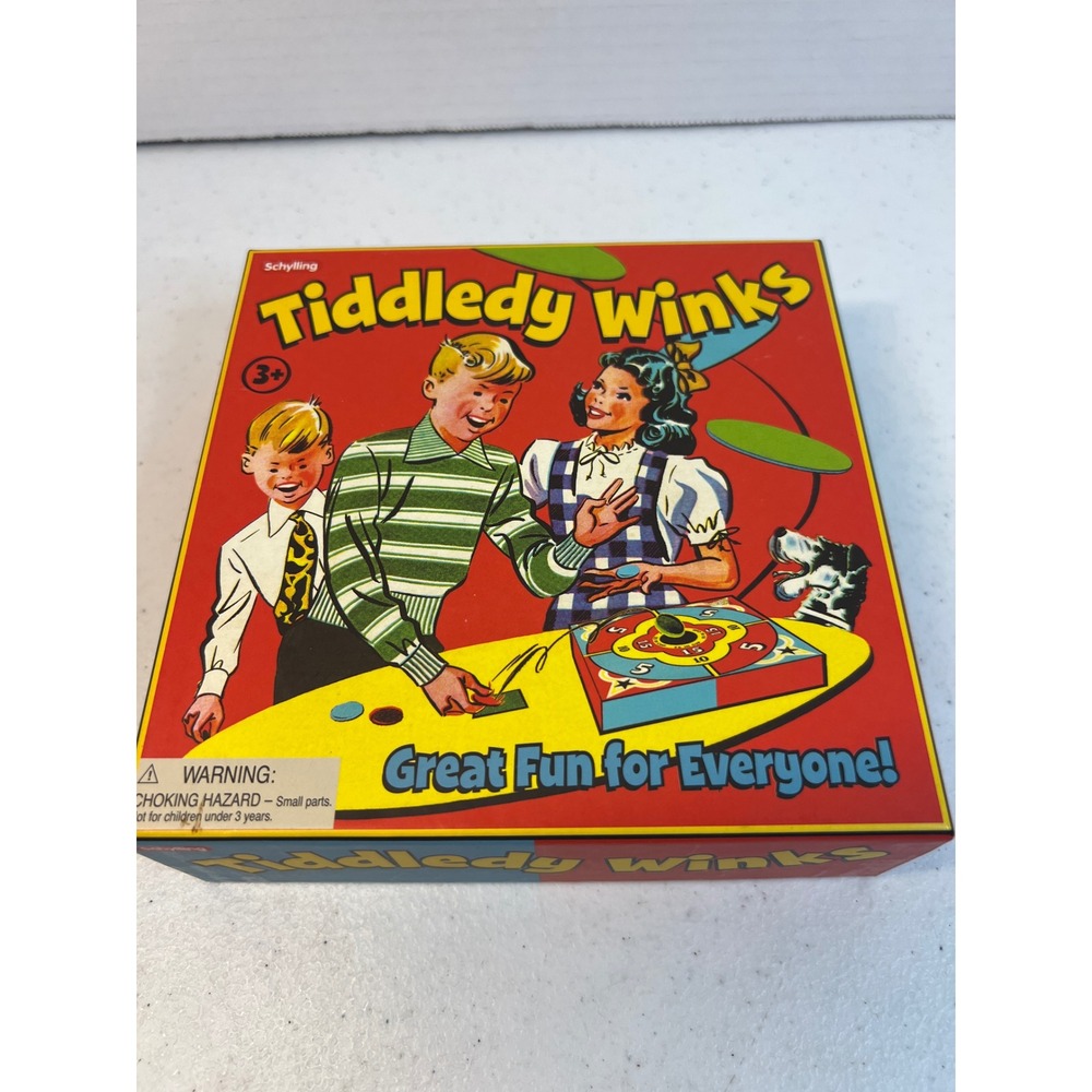 Schylling Tiddledy Winks Classic Skill Game Retro Style Kids Tabletop Board Game